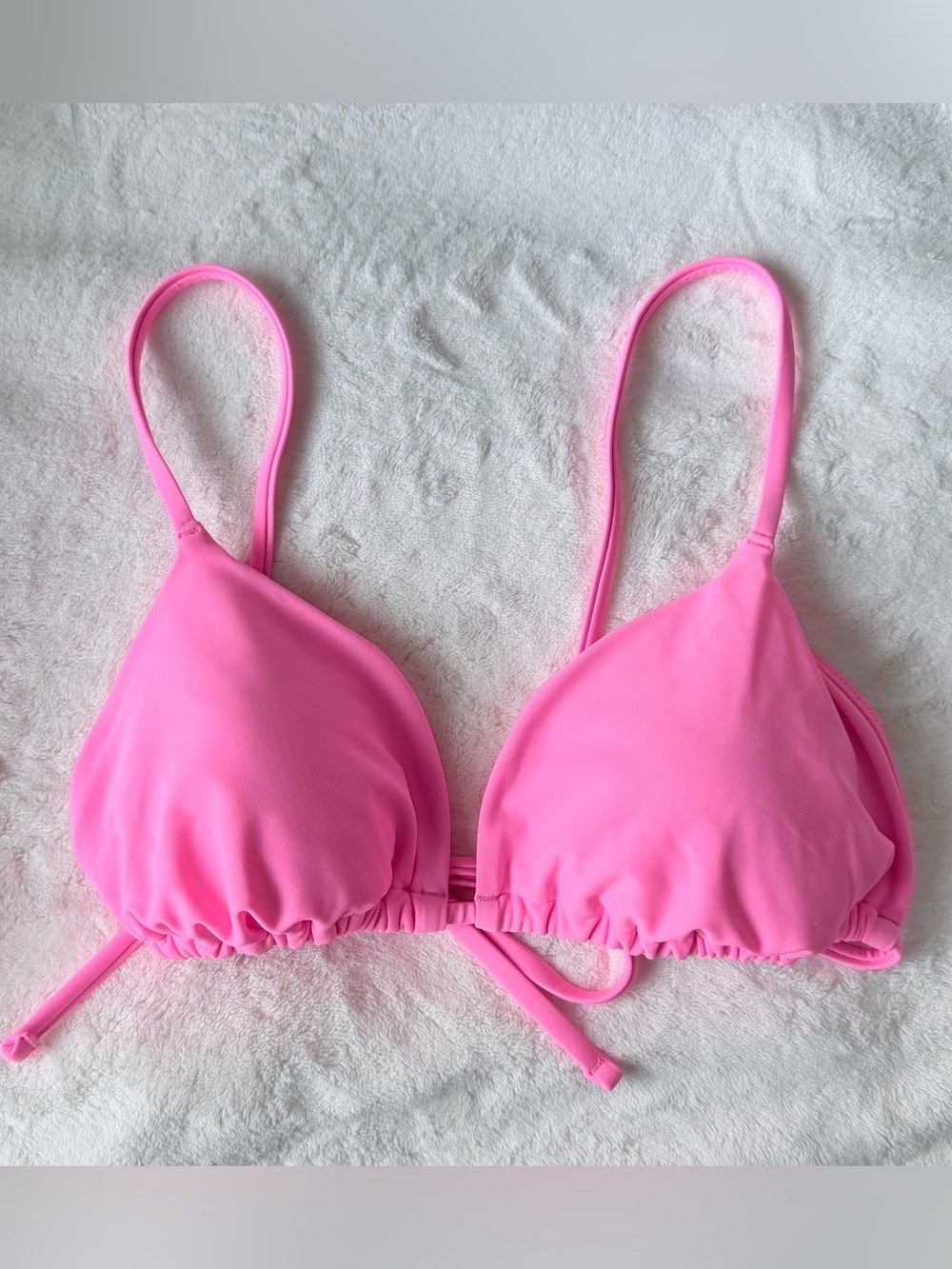 Hollister String Triangle Bikini Top – Light Hot Pink – Size Medium